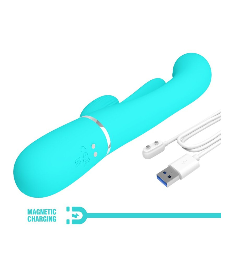 PRETTY LOVE - SHANIA TRIPLE RABBIT VIBRATEUR MULTIFONCTION 3 EN 1 BLEU