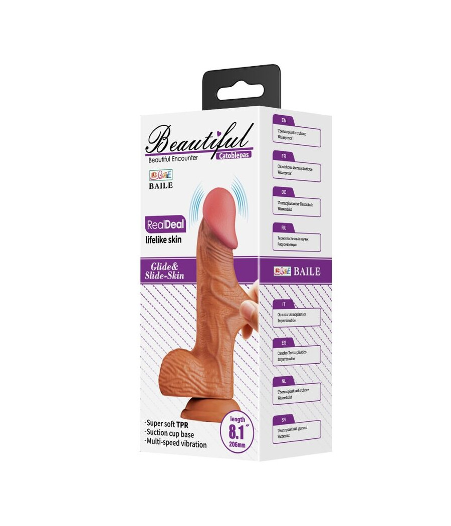BAILE - CATOBLEPAS VIBRATORE REALISTICO 20,6 CM CARNE TELECOMANDO