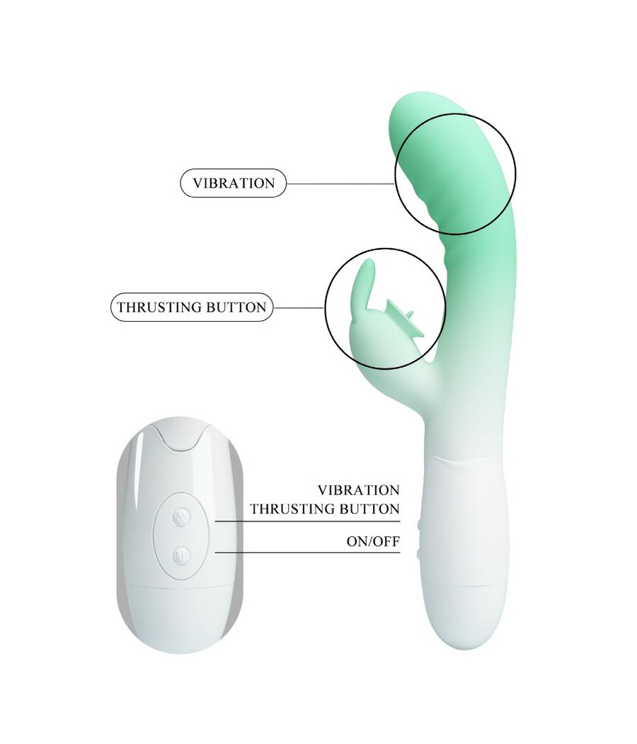 PRETTY LOVE - CERBERUS RABBIT VIBRATOR 3O VIBRATIONEN GRÜN