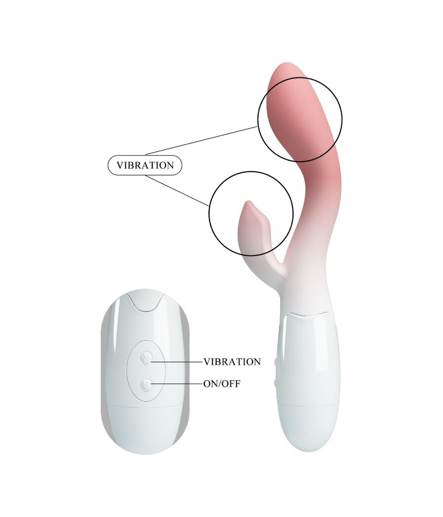 PRETTY LOVE - BRIGHTY VIBRADOR PUNTO G + ESTIMULADOR CLÍTORIS 30 VIBRACIONES ROSA