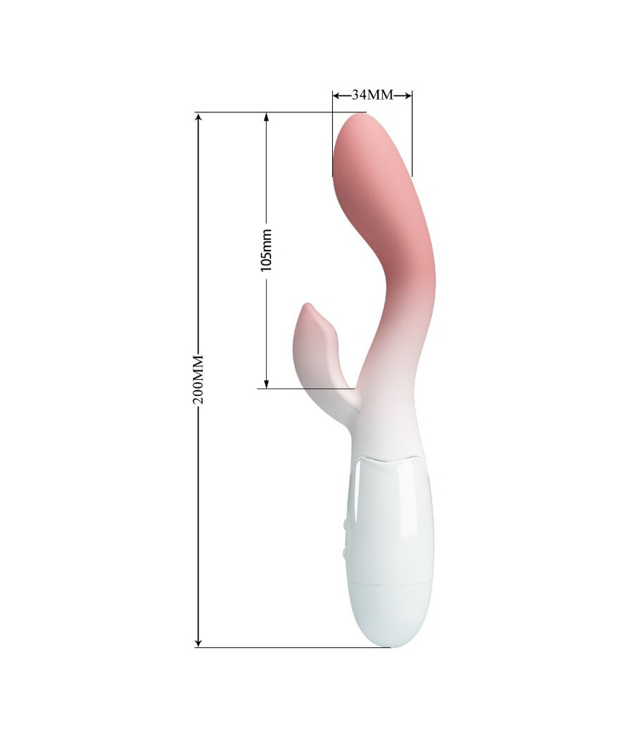 PRETTY LOVE - VIBRATORE PUNTO G LUMINOSO + STIMOLATORE CLITORIDEO 30 VIBRAZIONI ROSA