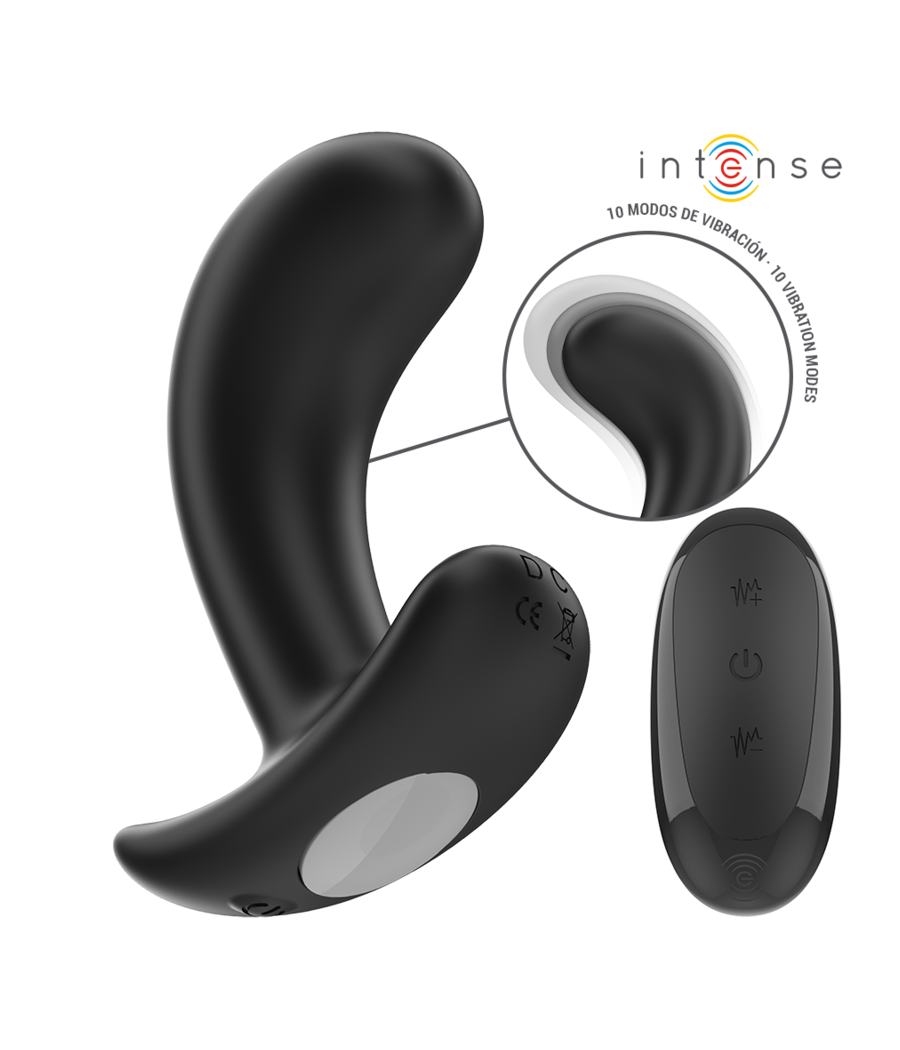 INTENSE - CHANDLER ANAL PLUG 10 VIBRATIONS NOIR TÉLÉCOMMANDE
