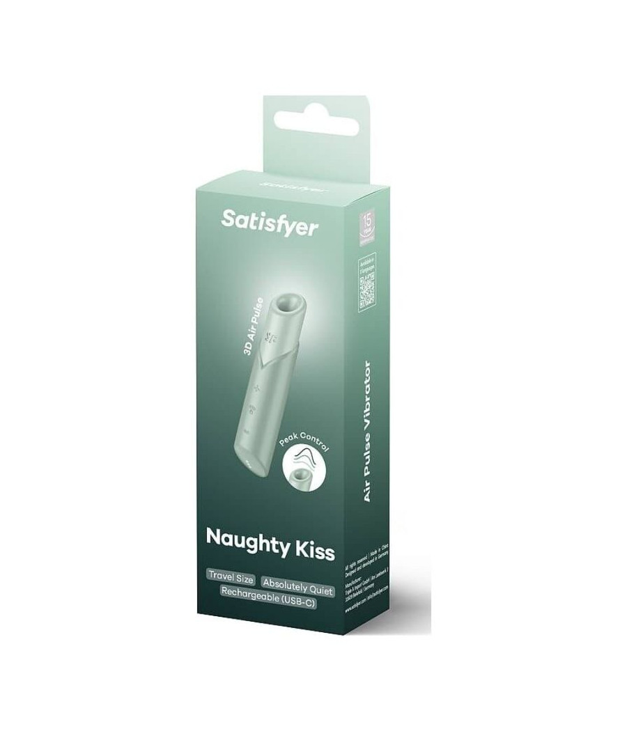 SATISFYER - NAUGHTY KISS WAVE CLITORIS STIMULATOR AQUAMARINE