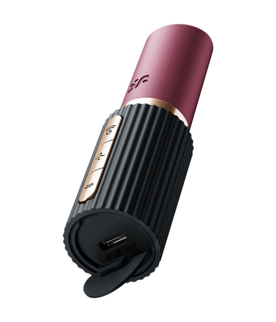SATISFYER - DEEP KISS WAVE CLITORIS STIMULATOR GARNET / BLACK