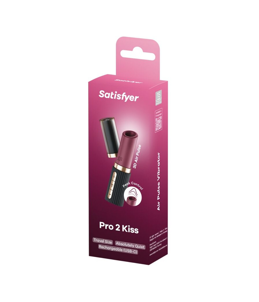 SATISFYER - STIMULATEUR DE CLITORIS PRO 2 KISS WAVE GRENAT / NOIR