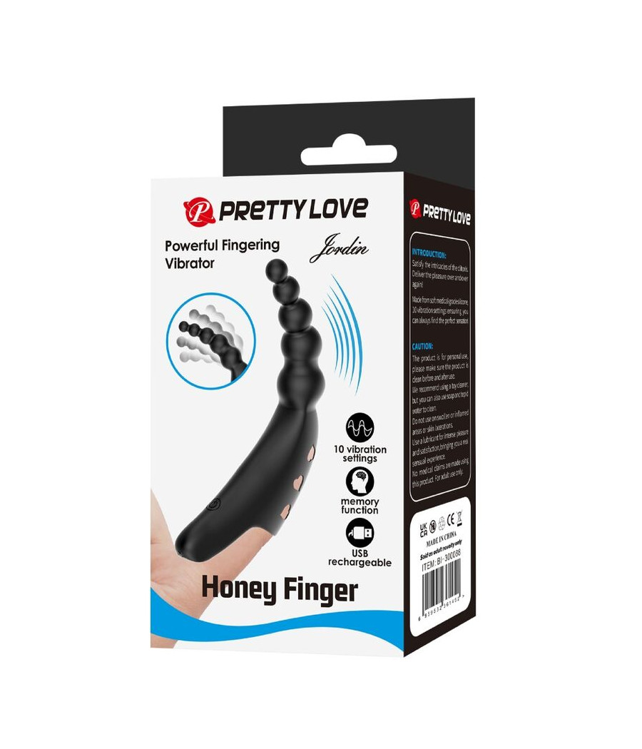 PRETTY LOVE - JORDIN FINGERVIBRATOR 10 VIBRATIONEN SCHWARZ