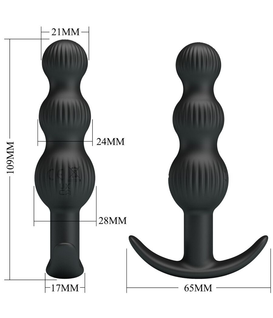 PRETTY LOVE - VIBRADOR ANAL SIDNEY 10 VIBRAÇÕES PRETO