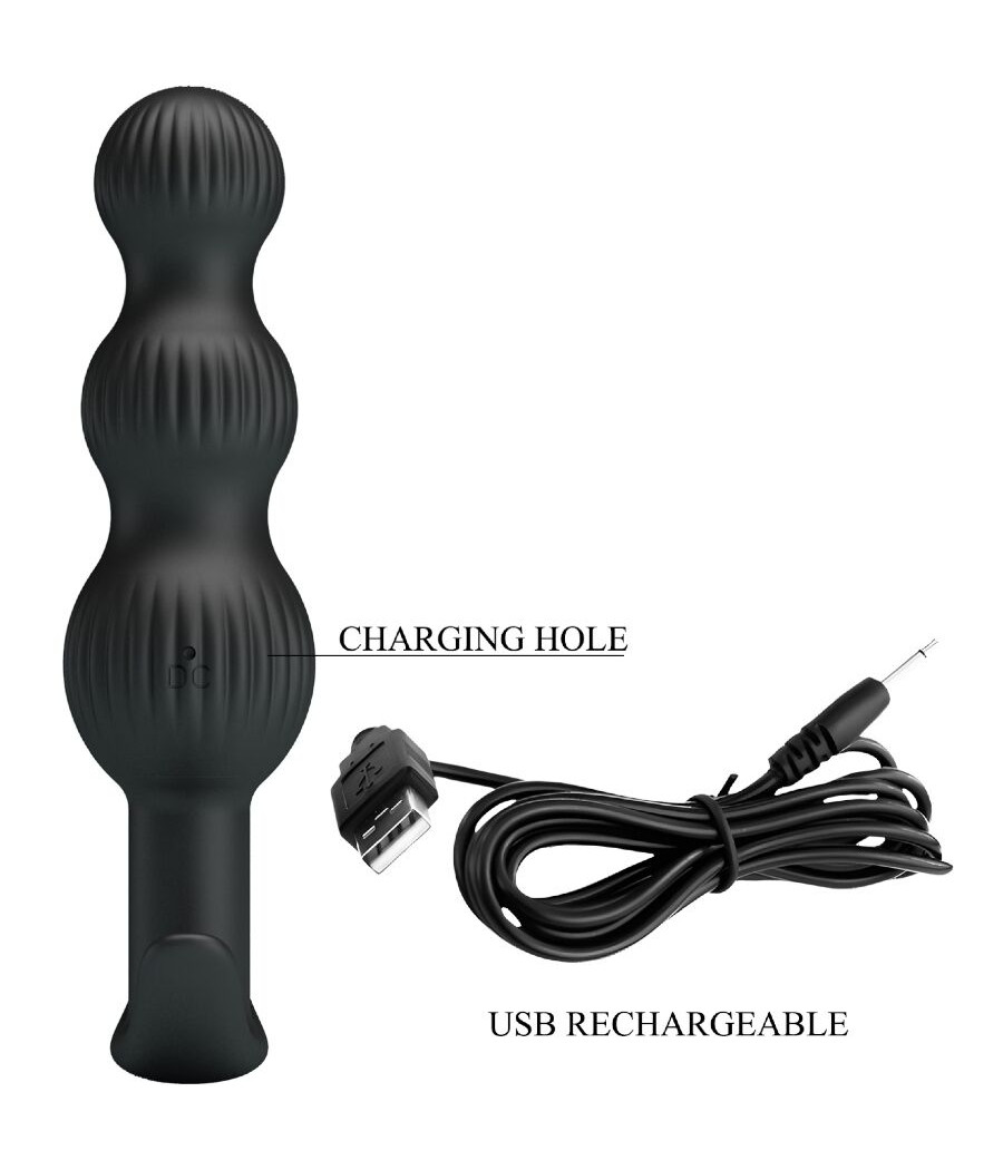 PRETTY LOVE - SIDNEY VIBRATORE ANALE 10 VIBRAZIONI NERO