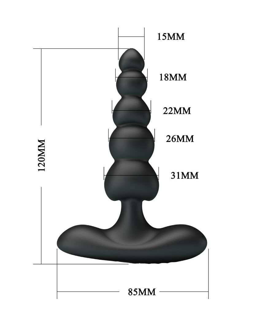 PRETTY LOVE - VIBRADOR ANAL CORBAN 10 VIBRAÇÕES PRETO