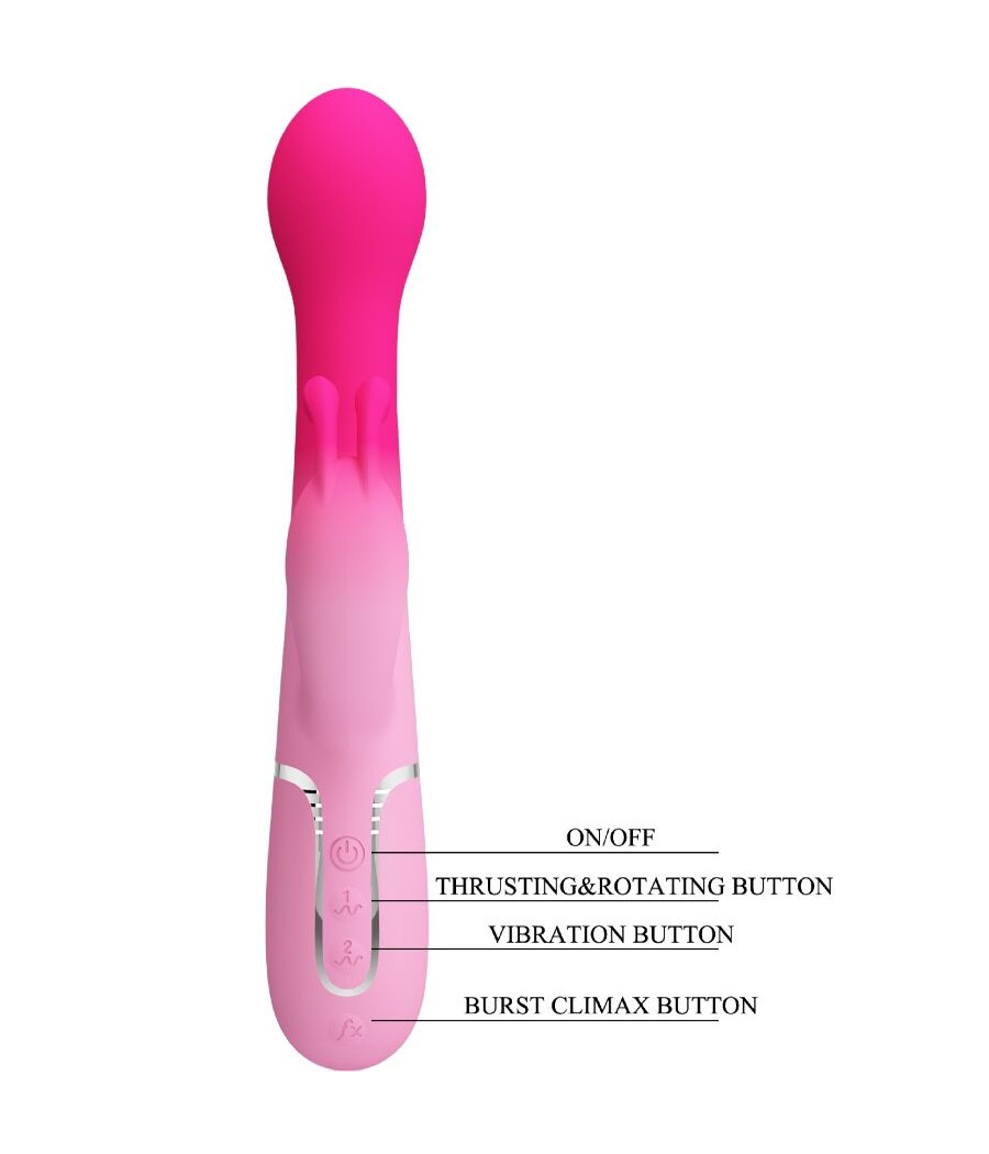 PRETTY LOVE - DEJON 3 IN 1 MULTIFUNCTION RABBIT VIBRATOR PINK