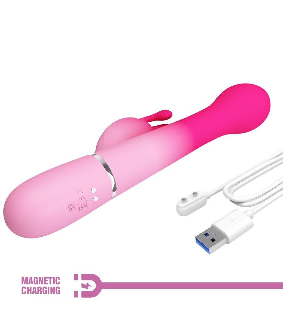 PRETTY LOVE - DEJON 3 IN 1 MULTIFUNCTION RABBIT VIBRATOR PINK