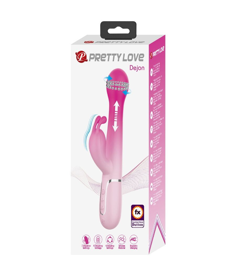PRETTY LOVE - DEJON 3 IN 1 MULTIFUNCTION RABBIT VIBRATOR PINK