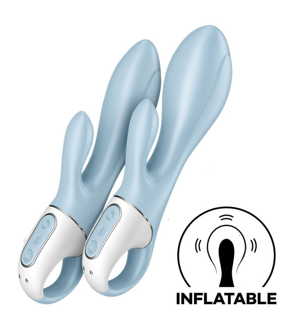 SATISFYER - BOMBA DE AR BUNNY 1 COELHO INFLÁVEL VIBRADOR AZUL