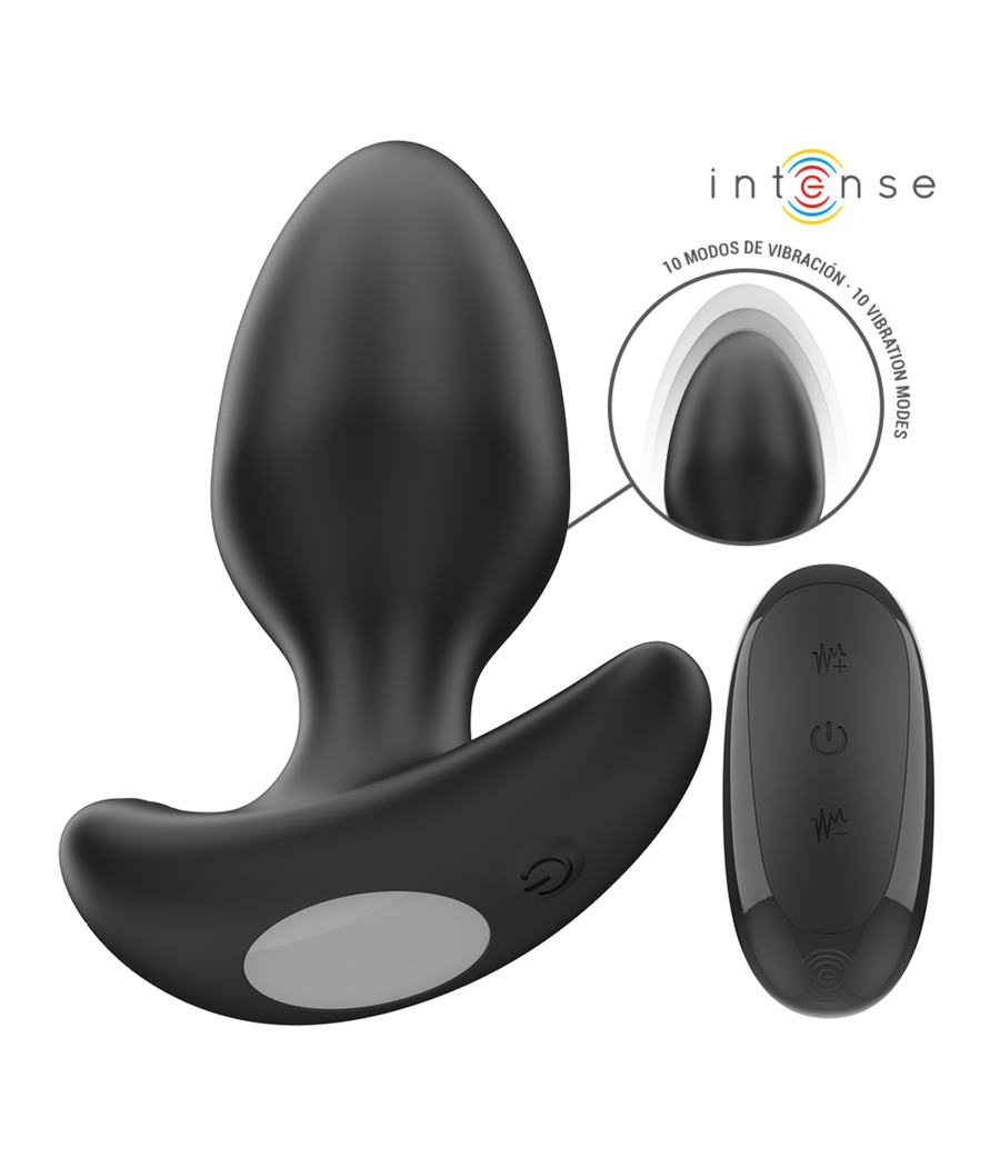 INTENSE - JOEY ANAL PLUG 10 VIBRATIONS NOIR TÉLÉCOMMANDE