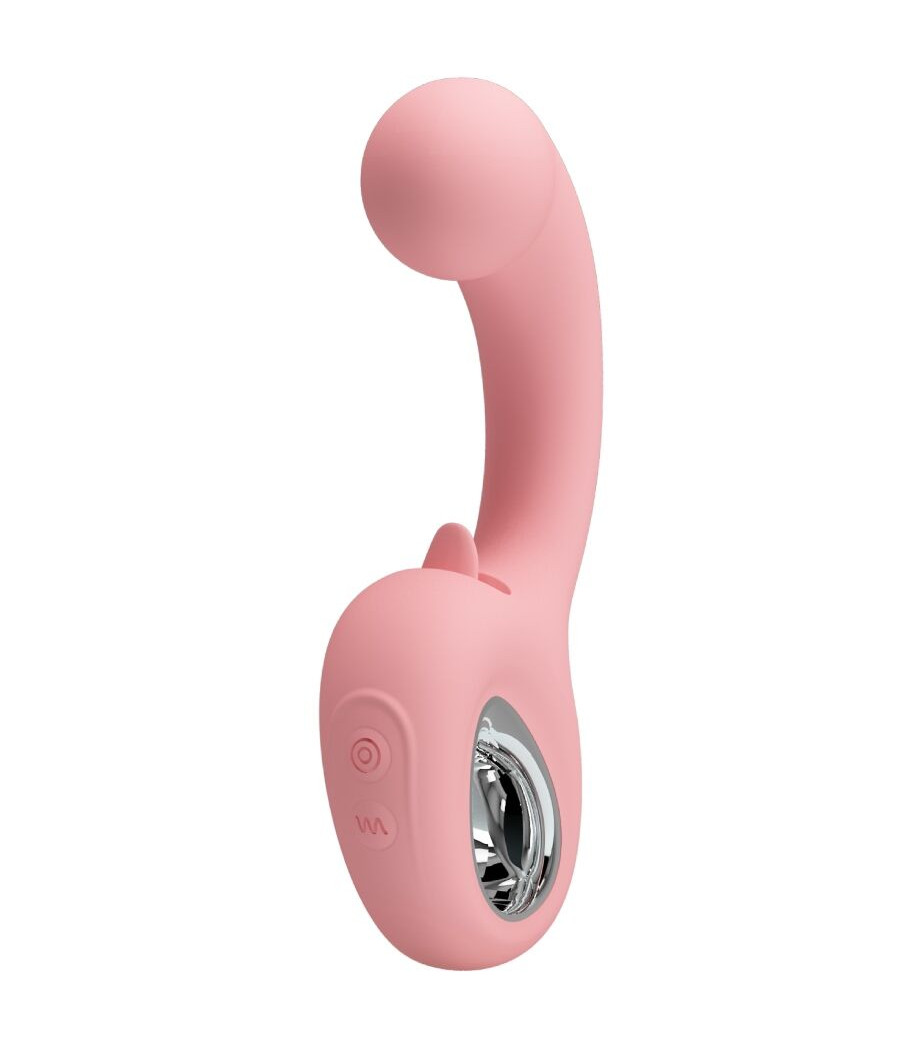 PRETTY LOVE - VIBRATEUR POINT G + STIMULATEUR DE CLITORIS ERYNNYES 10 VIBRATIONS ROSE