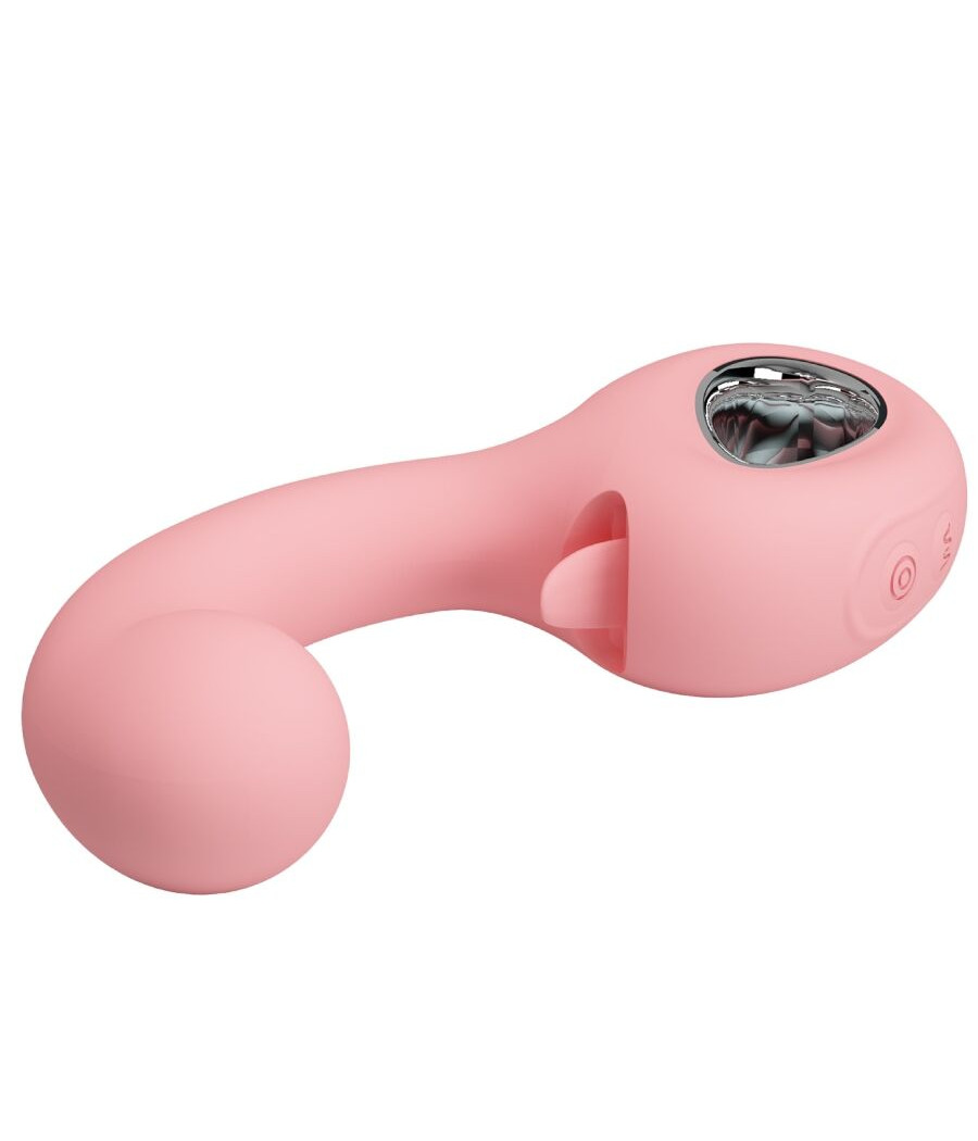 PRETTY LOVE - VIBRATEUR POINT G + STIMULATEUR DE CLITORIS ERYNNYES 10 VIBRATIONS ROSE