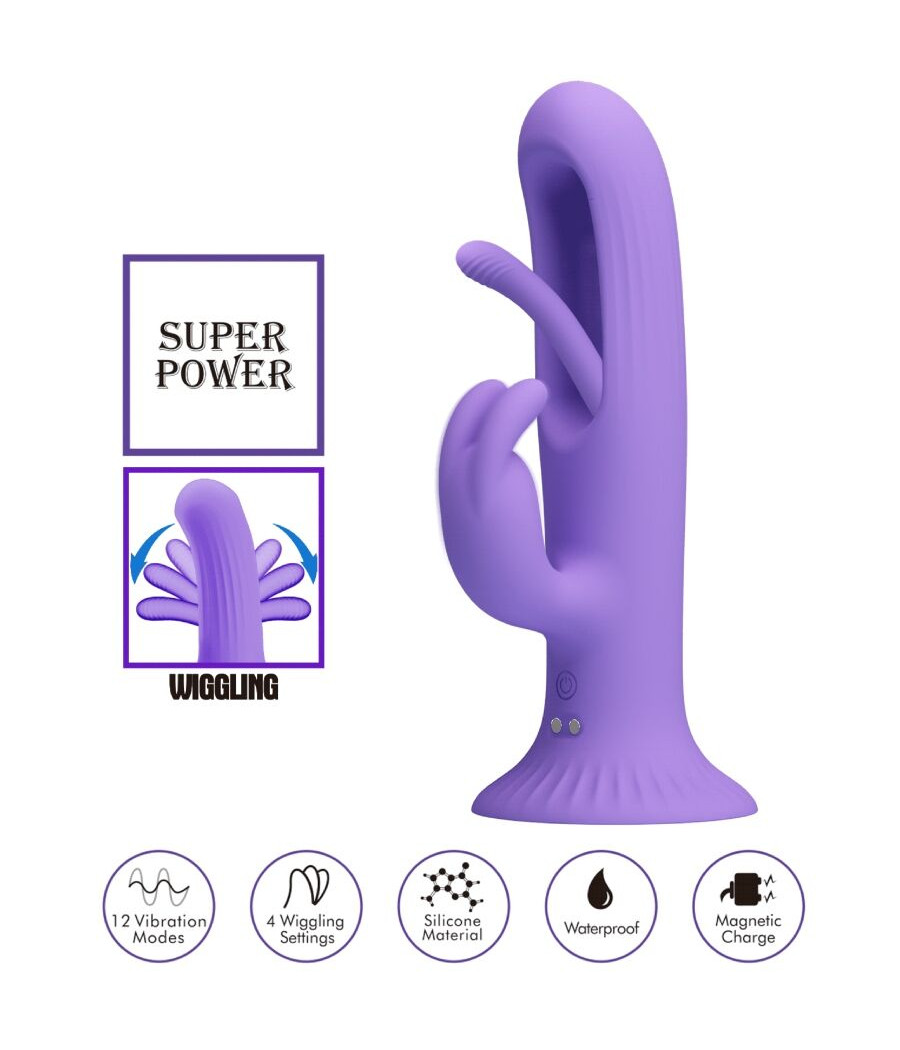 PRETTY LOVE - VIBRATEUR LAPIN KILLMOULIS 12 MODES DE VIBRATION VIOLET