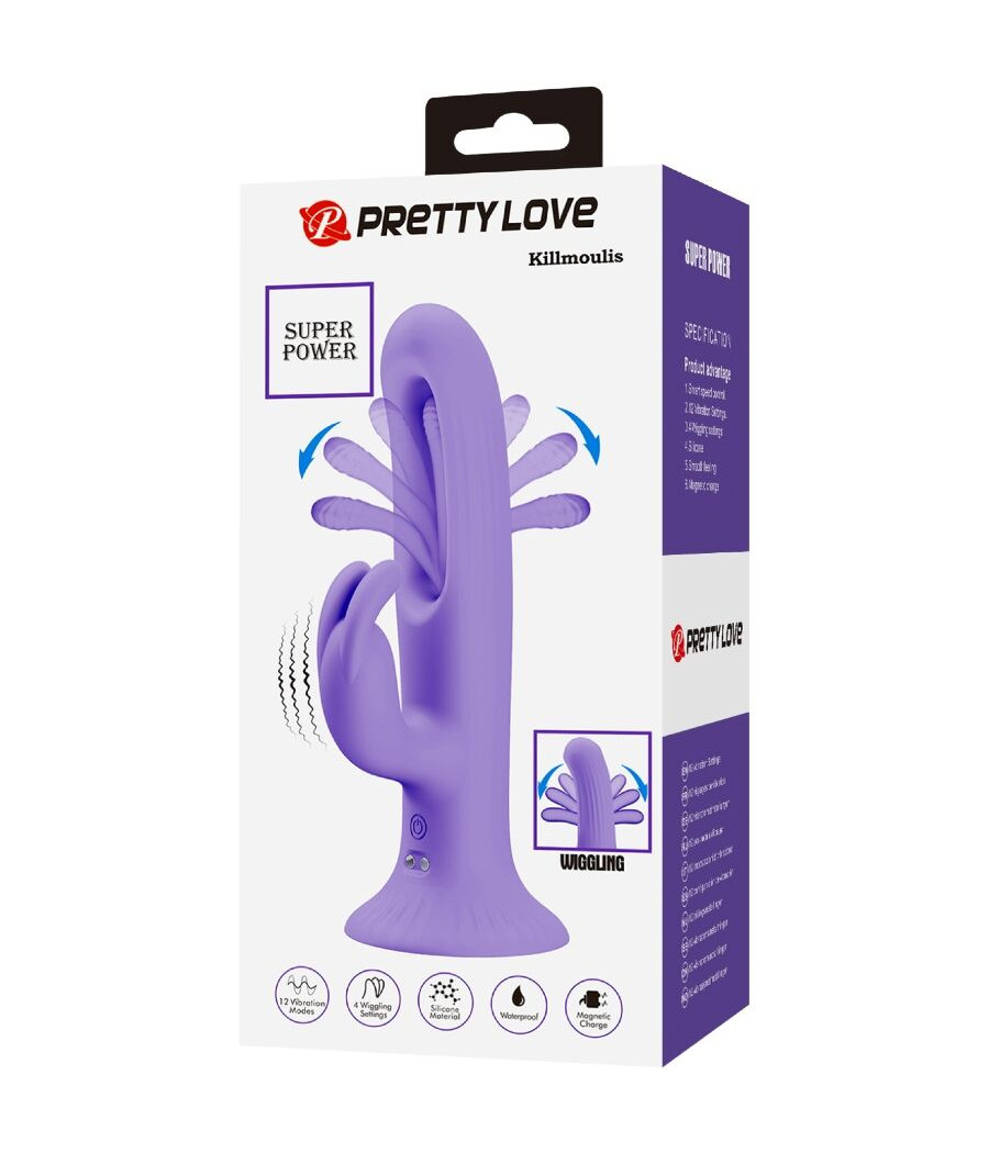 PRETTY LOVE - VIBRATORE CONIGLIO KILLMOULIS 12 MODALITÀ DI VIBRAZIONE VIOLA