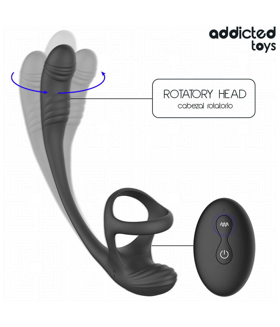 ADDICTED TOYS - PLUG ANALE CON VIBRAZIONE E OSCILLAZIONE A 360º E STIMOLATORE DEI TESTICOLI