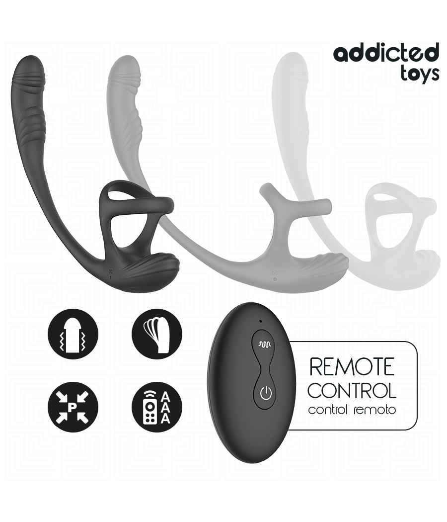 ADDICTED TOYS - PLUG ANAL VIBRACIÓN Y WAVING 360º Y ESTIMULADOR TESTÍCULOS