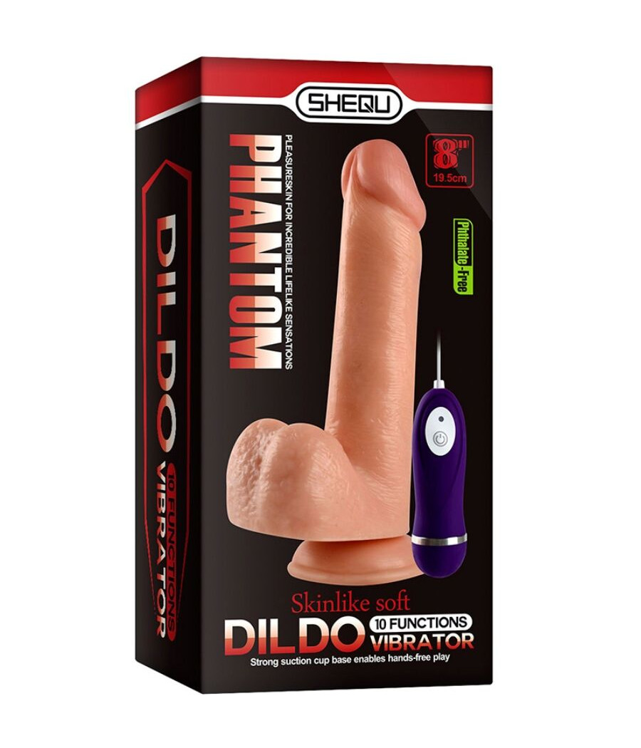 SHEQU - ADAM VIBRATOR DILDO WITH REMOTE CONTROL 21 CM