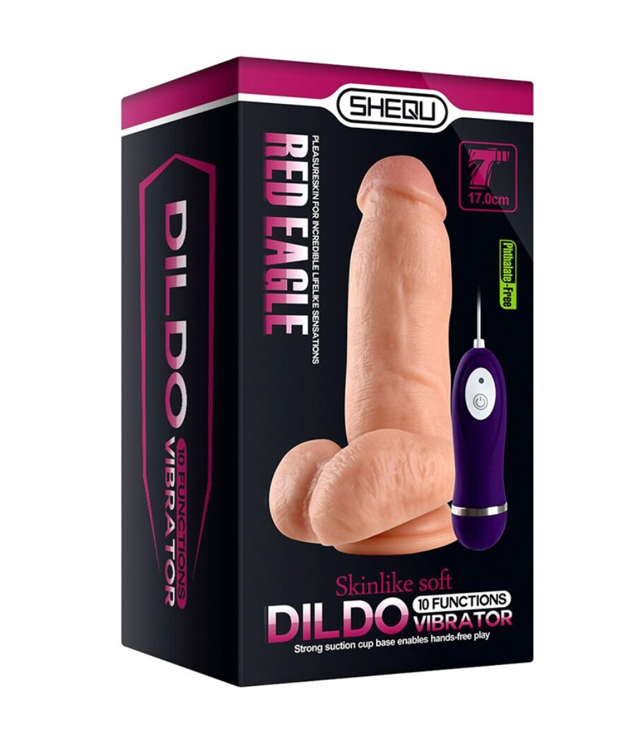 SHEQU - DILDO VIBRATEUR RED EAGLE AVEC TÉLÉCOMMANDE 17 CM