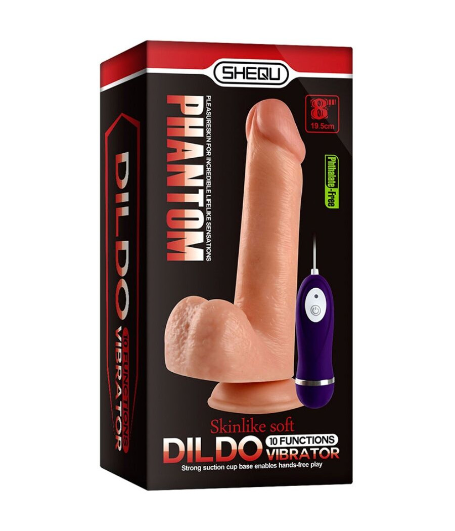 SHEQU - PHANTOM DILDO VIBRANT AVEC TÉLÉCOMMANDE 20 CM