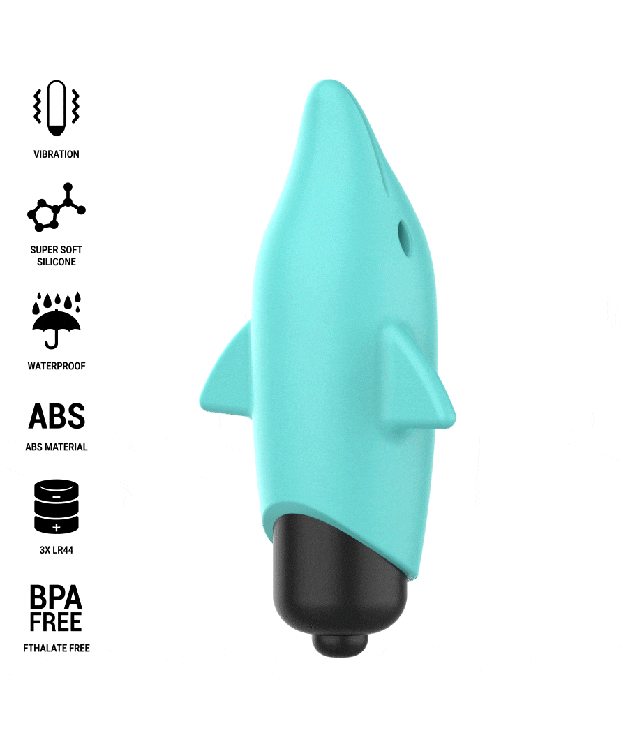 INTENSE - ECHO VIBRIERENDES BULLET DELPHIN BLAU 8 X 4,7 CM