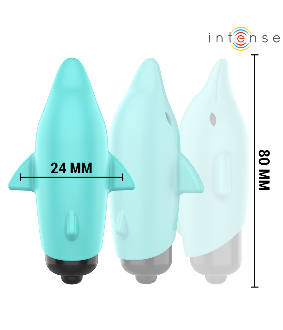 INTENSE - ECHO VIBRIERENDES BULLET DELPHIN BLAU 8 X 4,7 CM