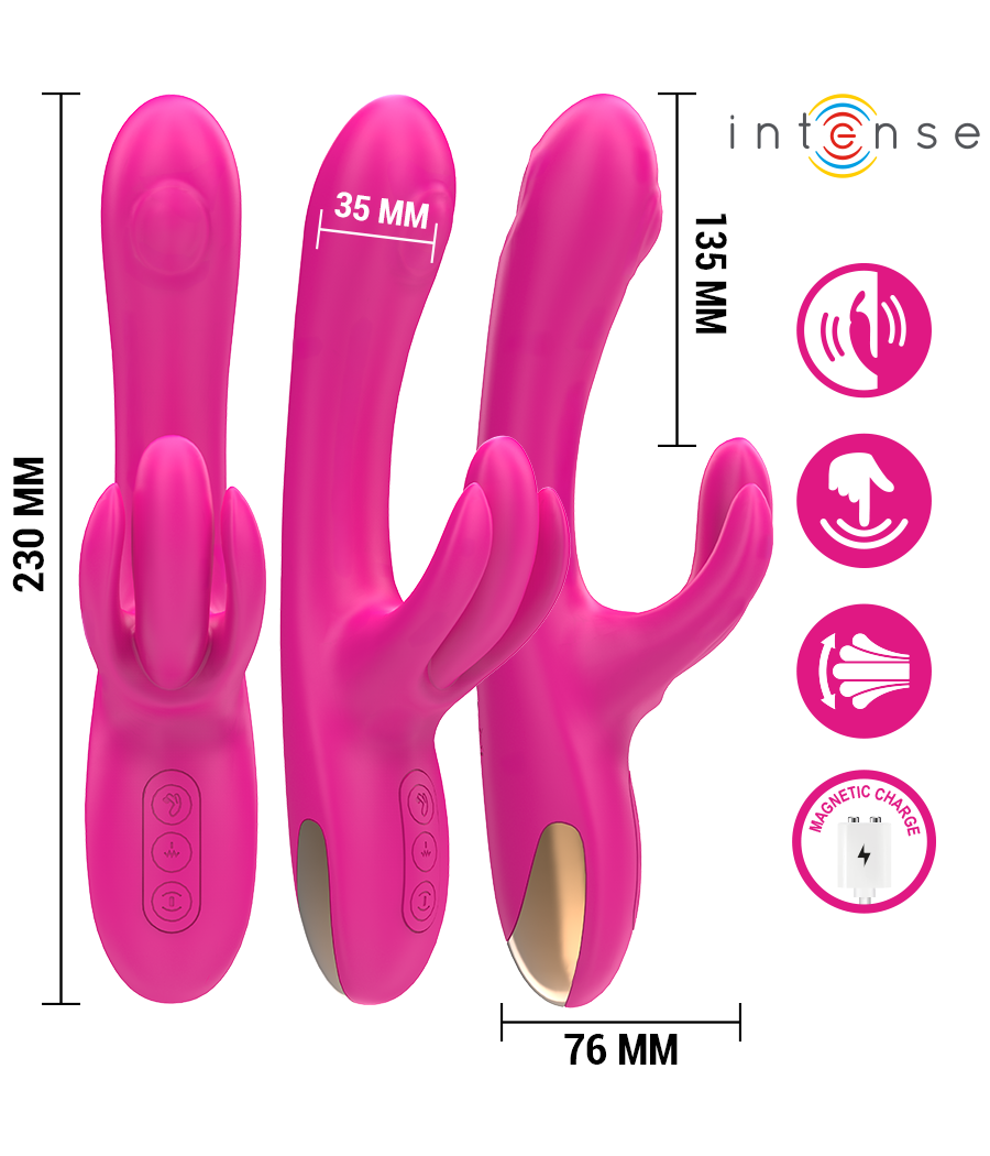 INTENSE - BRITNEY MULTIFUNCIONAL RABBIT VIBRADOR 23 CM ROSA