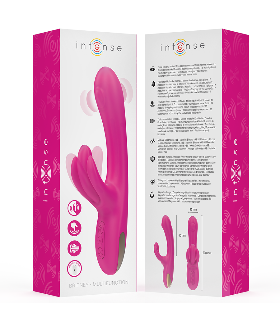 INTENSE - VIBRATORE MULTIFUNZIONE CONIGLIO BRITNEY 23 CM ROSA