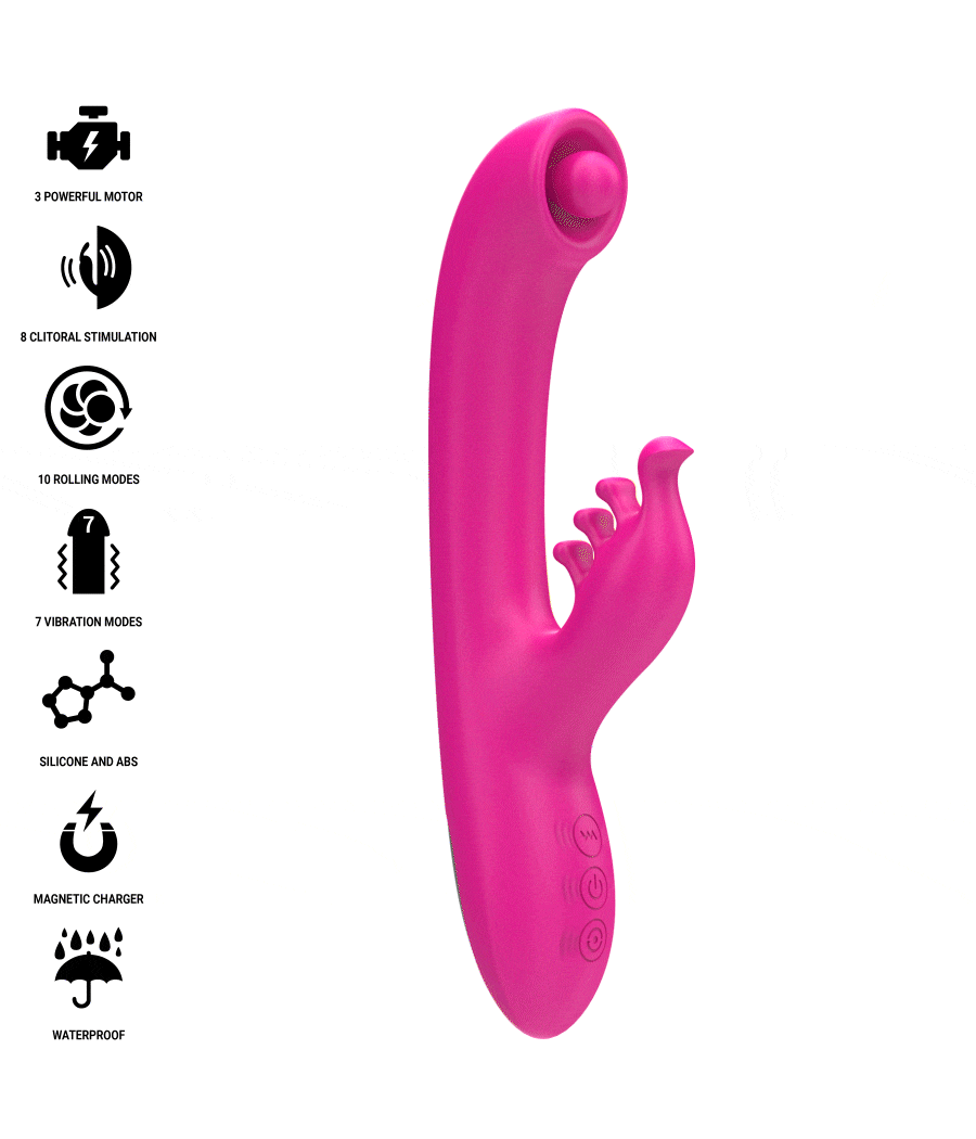 INTENSE - CHRISTINA MULTIFUNCIONAL RABBIT VIBRADOR 22,5 CM ROSA