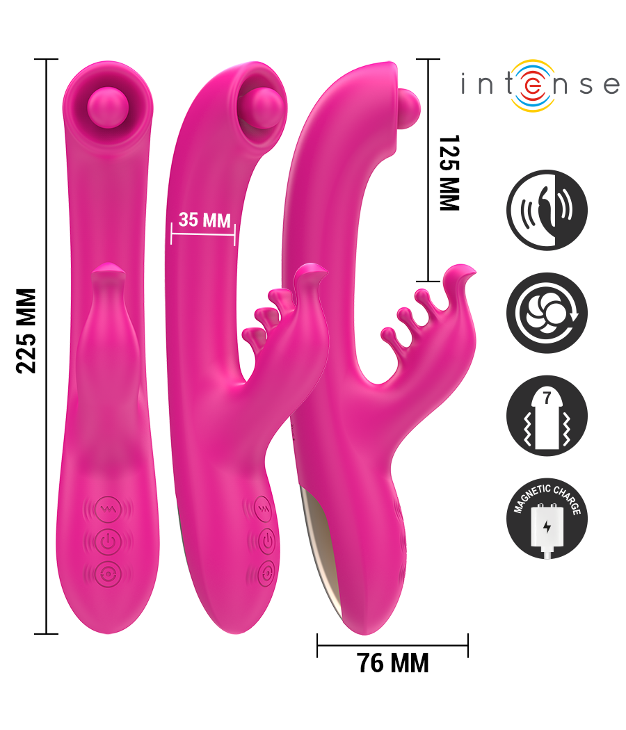 INTENSE - CHRISTINA MULTIFUNCIONAL RABBIT VIBRADOR 22,5 CM ROSA