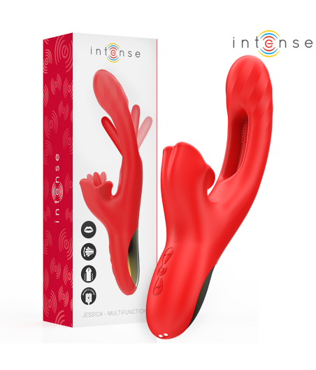 INTENSE - JESSICA VIBRATEUR MULTIFONCTION STIMULATION CLITORIS 24,8 CM ROUGE