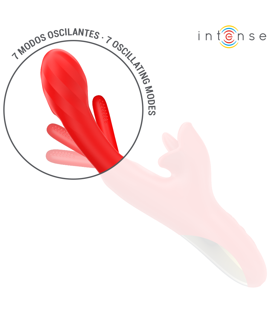 INTENSE - JESSICA VIBRATORE MULTIFUNZIONE STIMOLAZIONE CLITORIDE 24,8 CM ROSSO