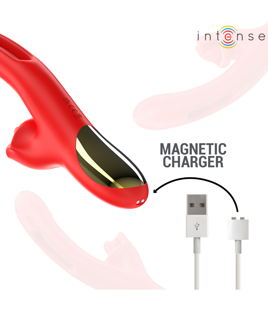 INTENSE - JESSICA MULTIFUNCTION VIBRATOR CLITORIS STIMULATION 24.8 CM RED