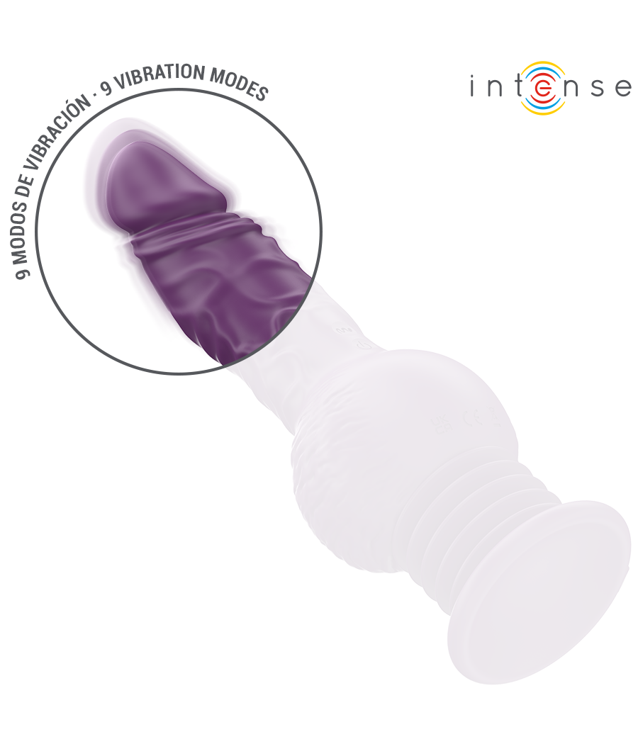INTENSE - VIBRATORE MULTIFUNZIONE TATUM CON VIBRAZIONE SU E GIÙ 24 CM VIOLA