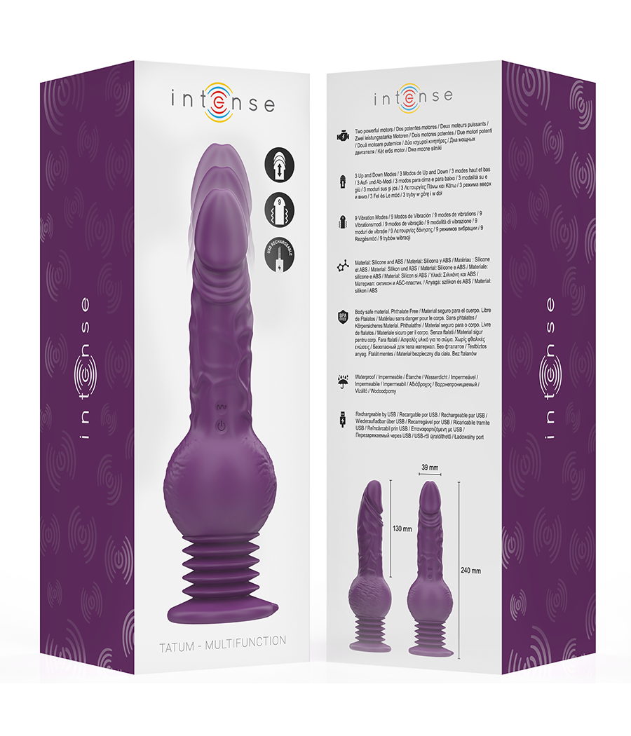 INTENSE - TATUM VIBRADOR MULTIFUNCIÓN CON VIBRACIÓN UP AND DOWN 24 CM MORADO