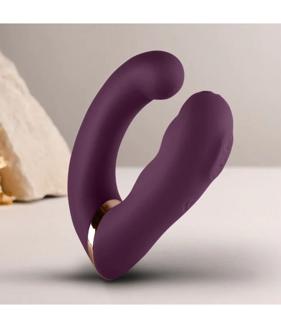 ROCKS-OFF - VIBRADOR DUPLO GEMINI ESTIMULADOR DE CLITÓRIS PONTO G ROXO