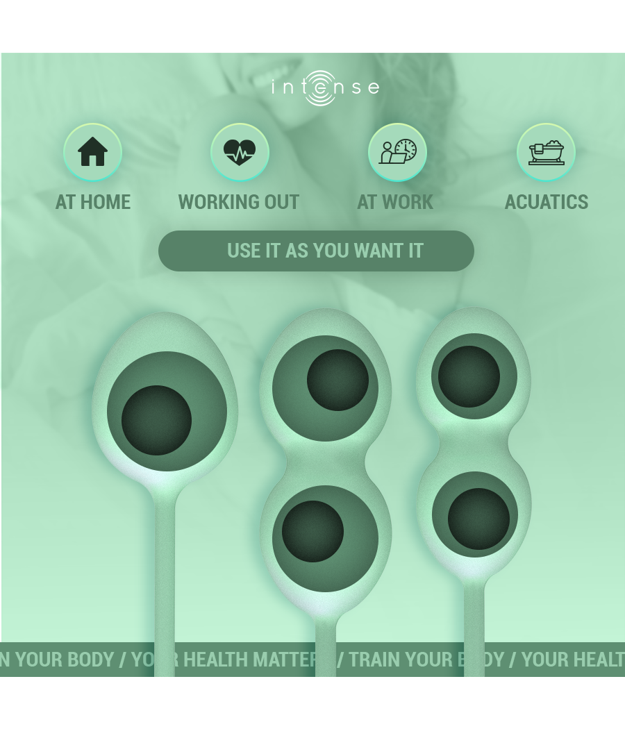 INTENSE - CHARLI KEGEL BALL KIT LIGHT JADE GREEN