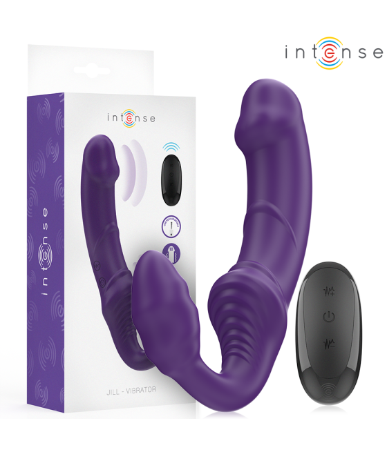 INTENSE - JILL DOPPIO VIBRATORE 20 CM VIOLA TELECOMANDO