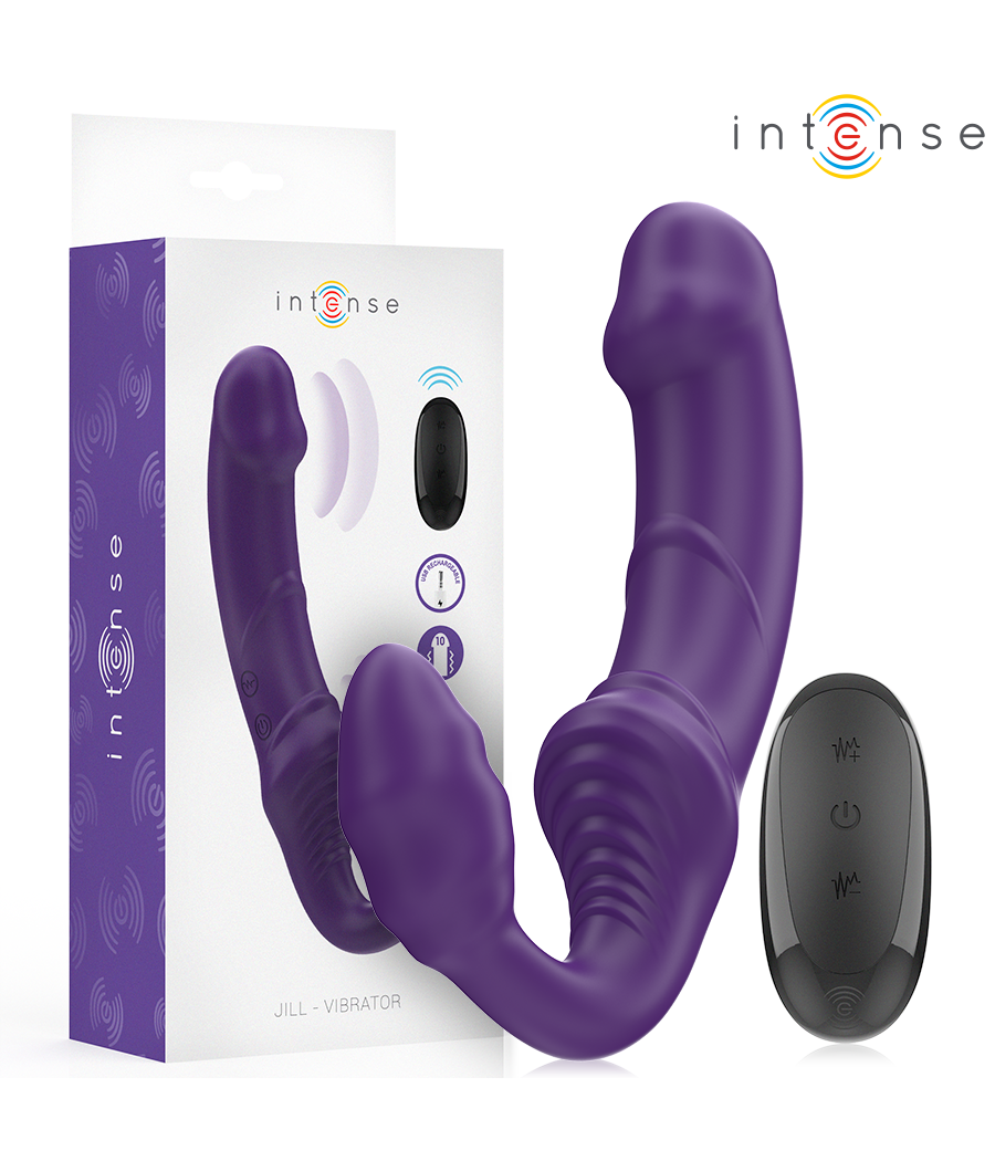 INTENSE - JILL VIBRADOR DUPLO 20 CM ROXO CONTROLE REMOTO