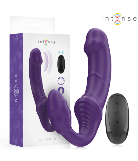 INTENSE - JILL DOUBLE VIBRATEUR 20 CM VIOLET TÉLÉCOMMANDE