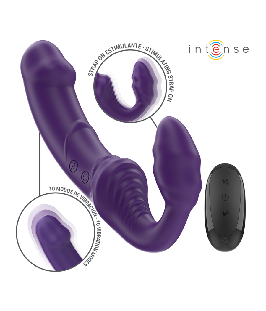 INTENSE - JILL DOPPIO VIBRATORE 20 CM VIOLA TELECOMANDO