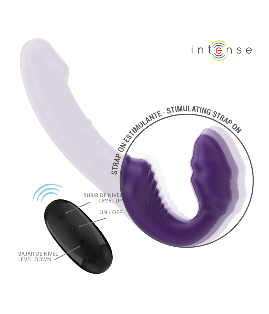 INTENSE - JILL DOUBLE VIBRATEUR 20 CM VIOLET TÉLÉCOMMANDE