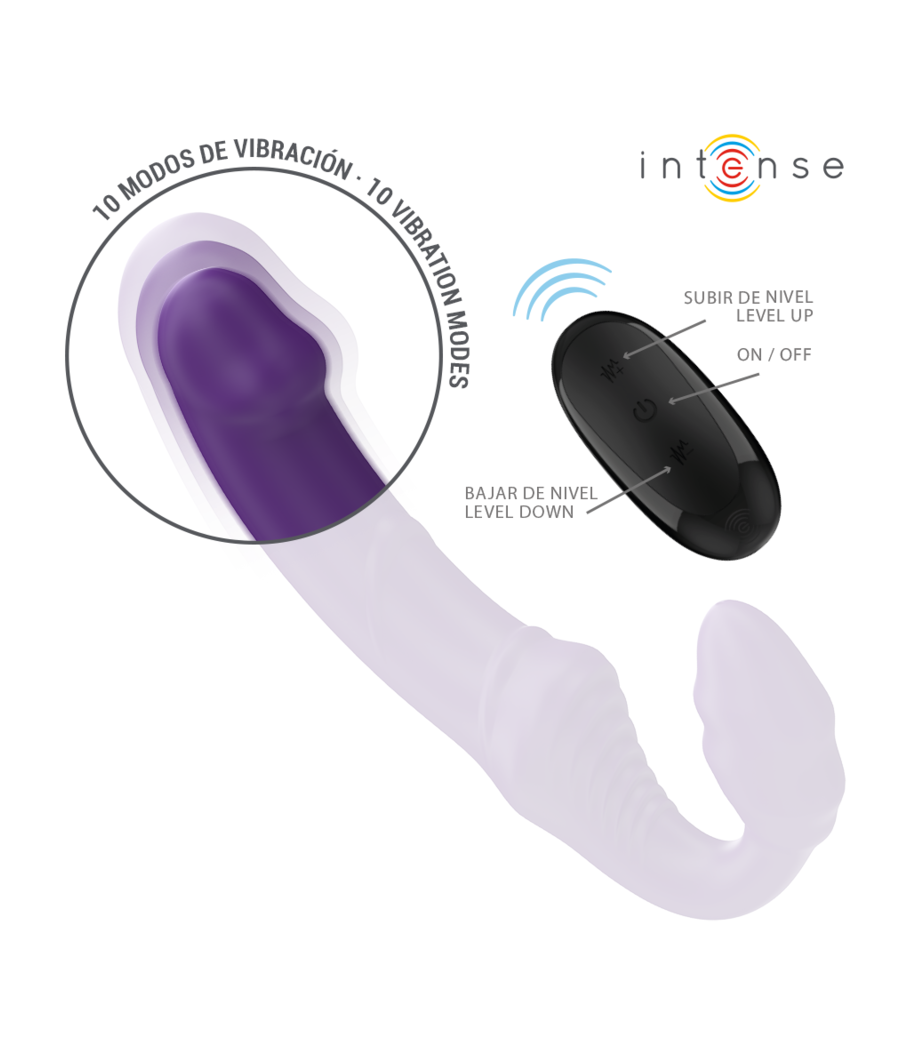 INTENSE - JILL DOPPIO VIBRATORE 20 CM VIOLA TELECOMANDO