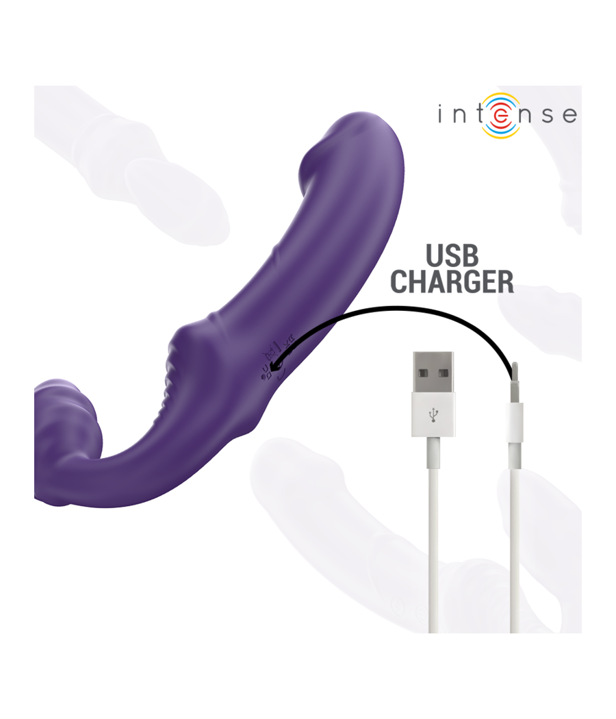 INTENSE - JILL DOUBLE VIBRATEUR 20 CM VIOLET TÉLÉCOMMANDE