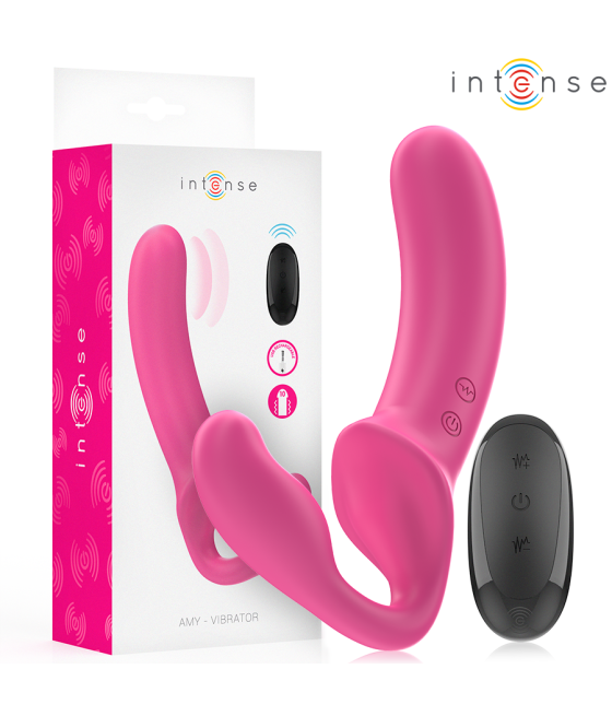 INTENSE - AMY DOUBLE VIBRATOR 20 CM PINK REMOTE CONTROL
