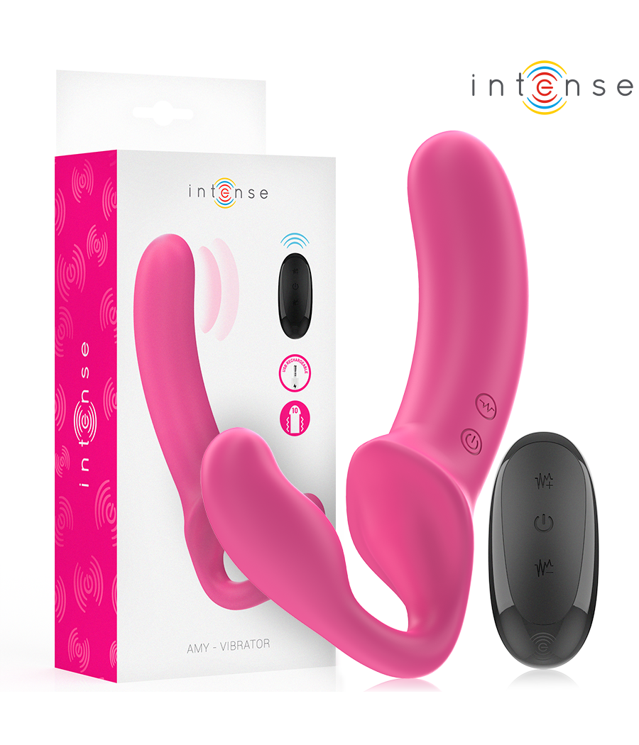 INTENSE - AMY VIBRADOR DUPLO 20 CM ROSA CONTROLE REMOTO