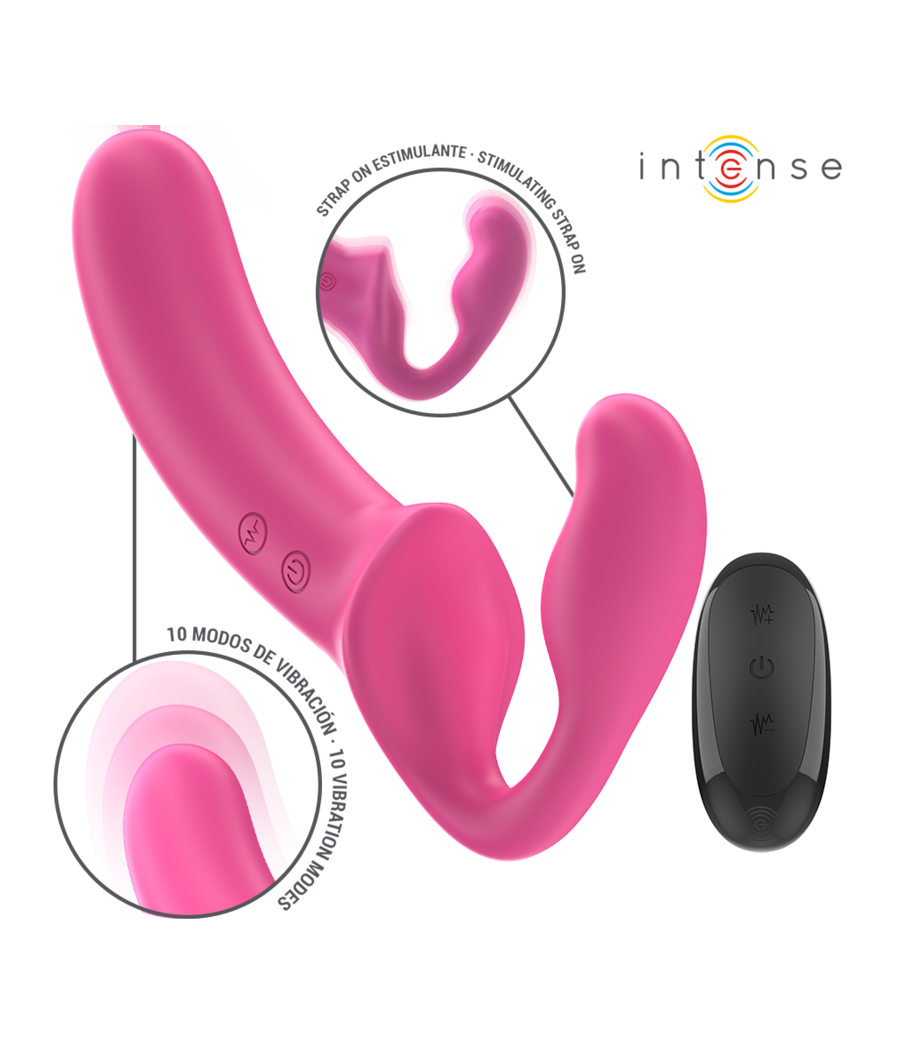 INTENSE - AMY DOPPIO VIBRATORE 20 CM ROSA TELECOMANDO